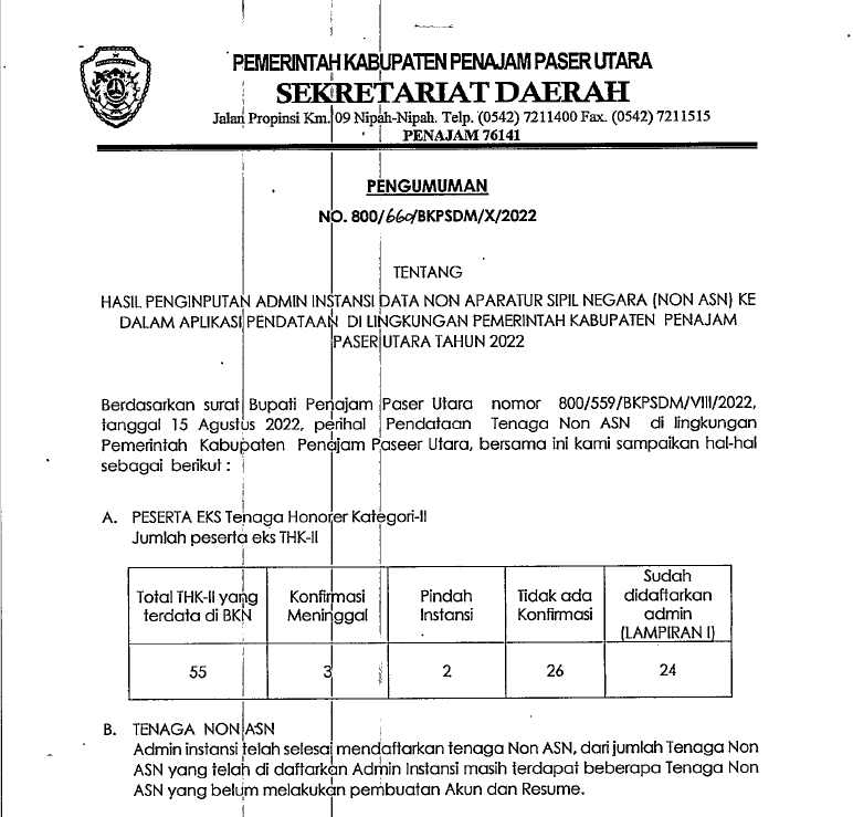 Uji Publik Pendataan Tenaga Non ASN Pra Finalisasi Di LIngkungan ...